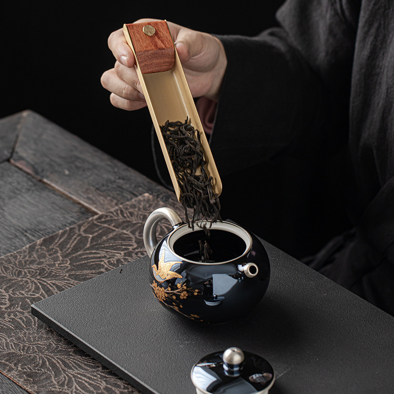 Bán buôn bộ bốn món trà, Bộ sáu quý ông, phụ kiện trà đạo, đồ trang trí nghệ thuật trà cao cấp gia dụng, thìa trà, bút trà