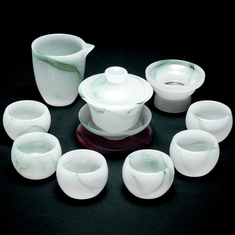 Bộ ấm trà Kung Fu cao cấp 2024 mẫu mới cao cấp băng ngọc men màu cao cấp hộp quà tặng quà tặng bán buôn