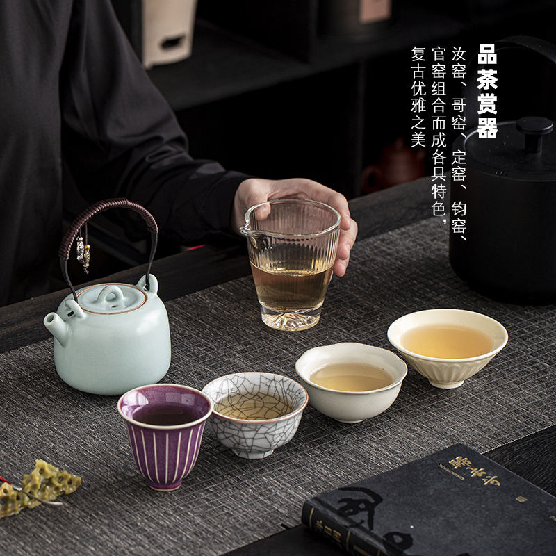 Mới năm chén trà lò nổi tiếng, bộ ấm trà, chén trà, hộp quà cao cấp, sản phẩm gia dụng, chén trà, chén chủ, ấm trà, quà lưu niệm