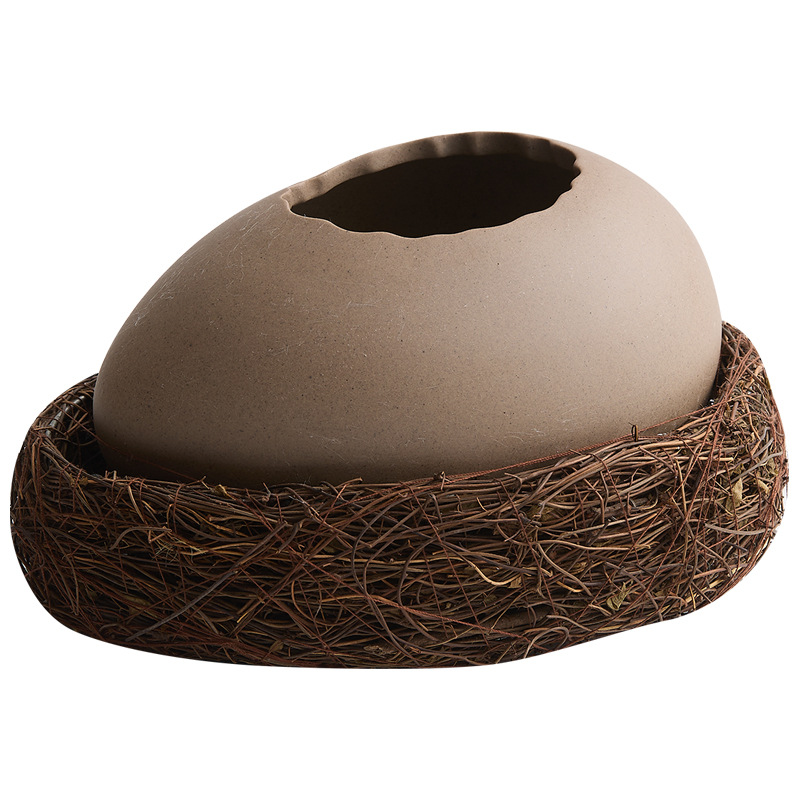 Hình dạng vỏ trứng, Bát hấp trứng, bát tráng miệng, bát tráng miệng, bát gốm hình quả trứng đà điểu, bát sữa chua, bộ đồ ăn nhà hàng đặc sản sáng tạo