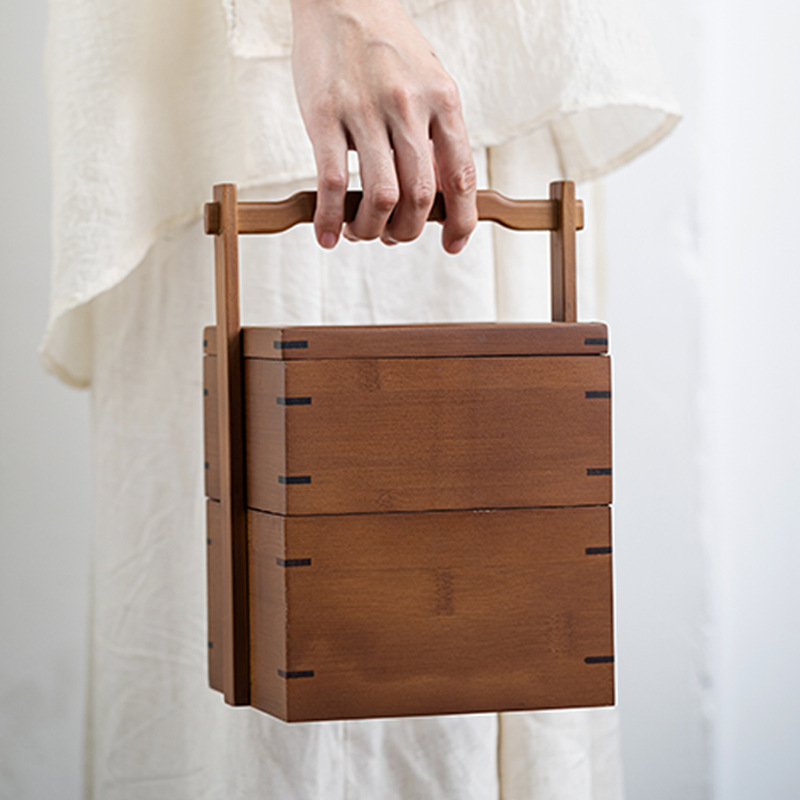 Hộp đựng giỏ đựng bằng tre, cốc trà đạo đa năng cầm tay, tủ đựng trà để bàn, phụ kiện Bộ trà Kung Fu