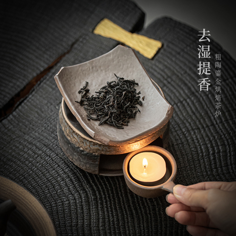 Lò nướng trà bằng gốm thô, lò nướng trà, lò nướng trà ấm bằng gốm sứ, lò làm thơm bằng trà, đế sưởi nến