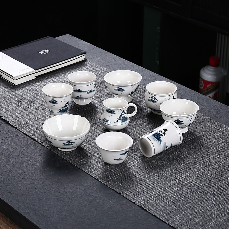 Tranh phong cảnh vẽ tay gốm sứ cốc trà bộ trà Kung Fu cốc trà thủ công cốc gia chủ cốc đơn cốc trà cốc khách nhỏ