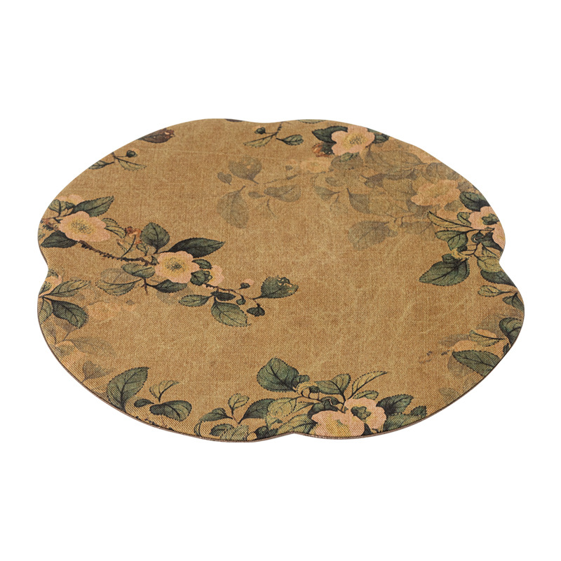 Thảm trải trà kiểu Trung Quốc đệm vải chống thấm bàn trà đệm cách nhiệt vải sợi mây thơm phong cách Trung Quốc chiếu pha khô hai mặt