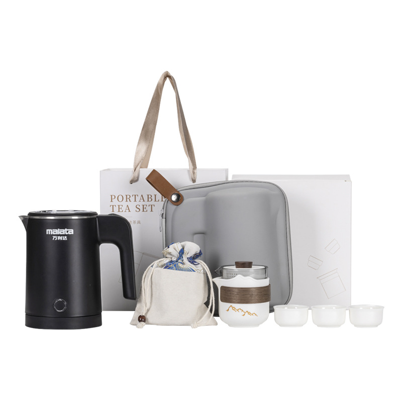 Bộ ấm trà gốm sứ di động Bộ ấm trà dùng cho cá nhân ngoài trời của khách sạn Một ấm Ba cốc có Ấm đun nước