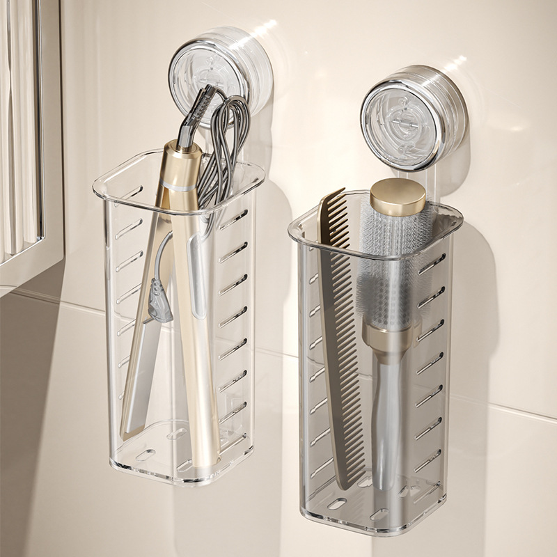 Khay hút, máy uốn tóc, giá để đồ, bàn vệ sinh nhà vệ sinh không đục lỗ treo tường, giá để đồ nẹp lược tóc thẳng trên tường