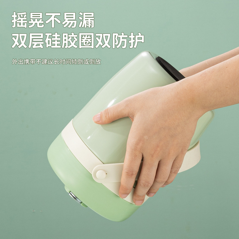 Nồi giữ nhiệt chân không inox thùng giữ nhiệt gia dụng cầm tay nhiều lớp thùng cơm học sinh hộp cơm chống rò rỉ xách tay