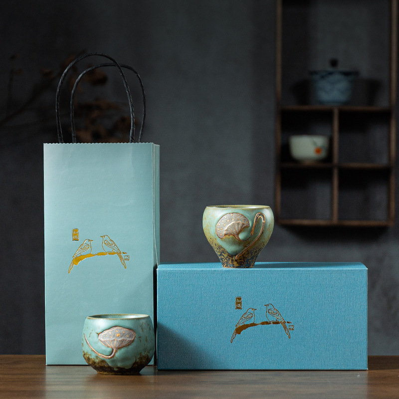 Cặp đôi sen cốc trà gốm sứ Kung Fu cốc chủ nhân đám cưới quà cưới