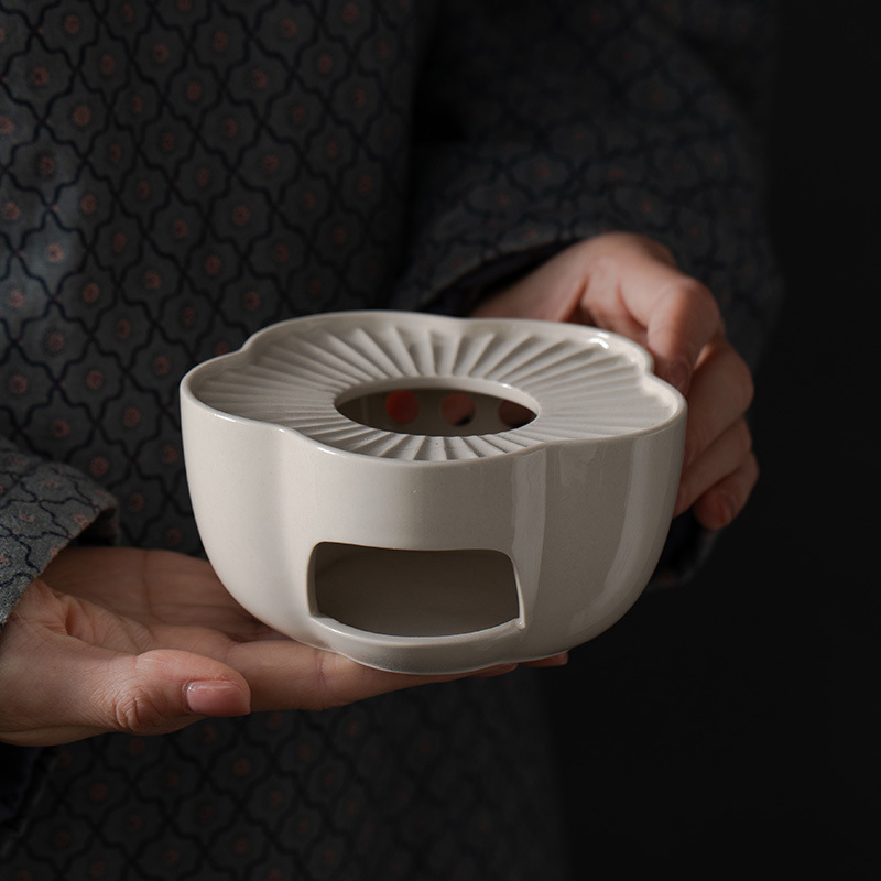 Bếp trà ấm nến xám thực vật Đồ nấu trà giữ nhiệt đế gốm Đồ nấu trà ấm trà hoa trà trái cây gia dụng kiểu Trung Quốc