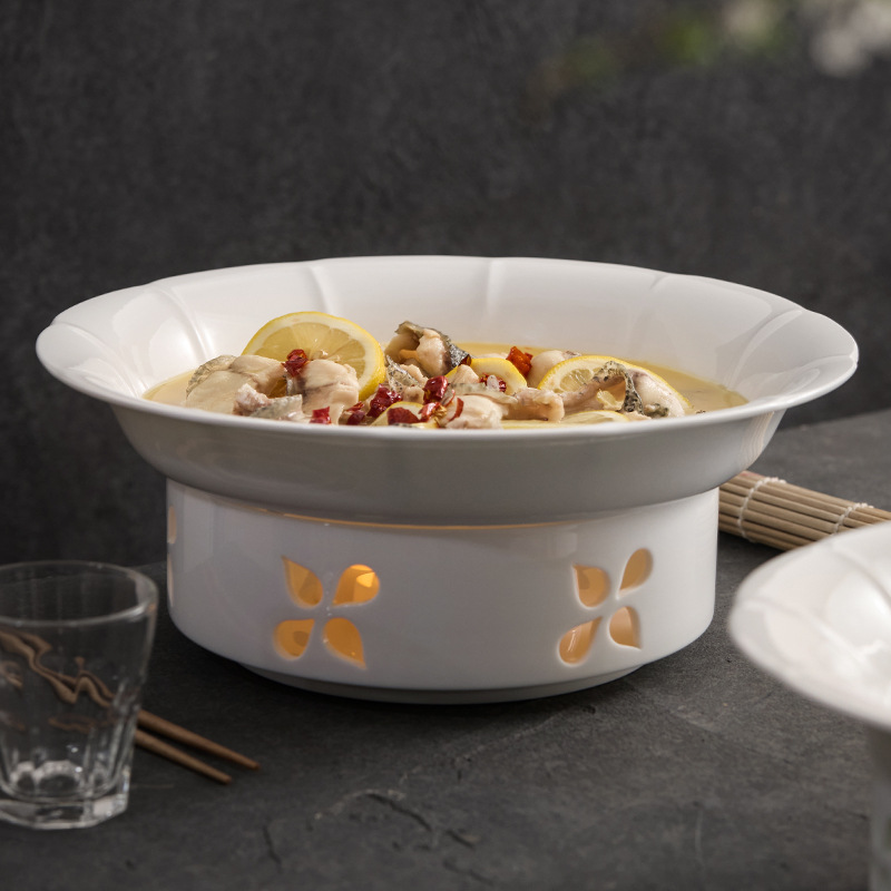 Đĩa gốm sứ cảm giác cao cấp nồi khô khách sạn bộ đồ ăn bếp mở trang trại đĩa cách nhiệt đĩa ăn nến bếp sưởi