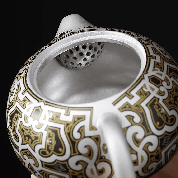 Ấm Phong Minh thời Chiến Quốc cao cấp Ấm pha trà mạ bạc handmade Ấm trà Xi Shi Ấm trà mạ bạc Bộ trà Kung Fu gốm sứ