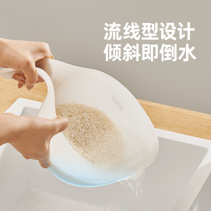Chậu rửa rau, giỏ thoát nước, bếp gia dụng, giỏ rửa rau hai tầng, chậu lọc, đĩa rửa nước, đồ tạo tác vo gạo đa năng