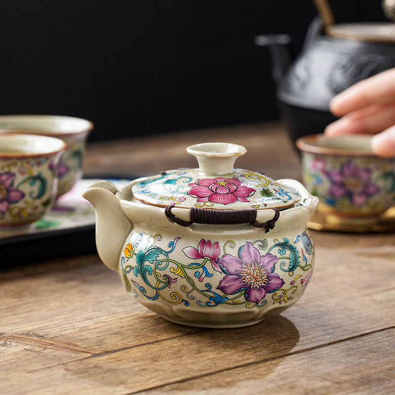 Bộ ấm trà Kung Fu bằng đất sét cũ, bộ nhỏ, bát pha trà đơn dùng trong khách sạn dùng trong gia đình, bàn pha khô