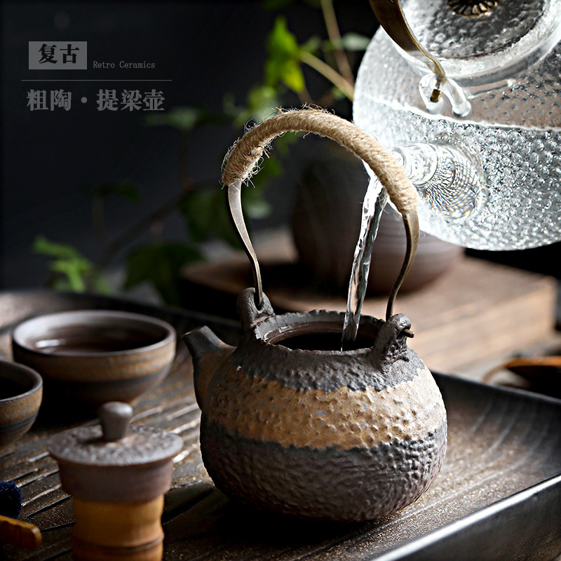 Ấm trà gốm sứ cổ điển ấm trà ấm trà ấm trà dụng cụ trà kung fu gia dụng ấm trà ấm đơn nhà sản xuất bán buôn