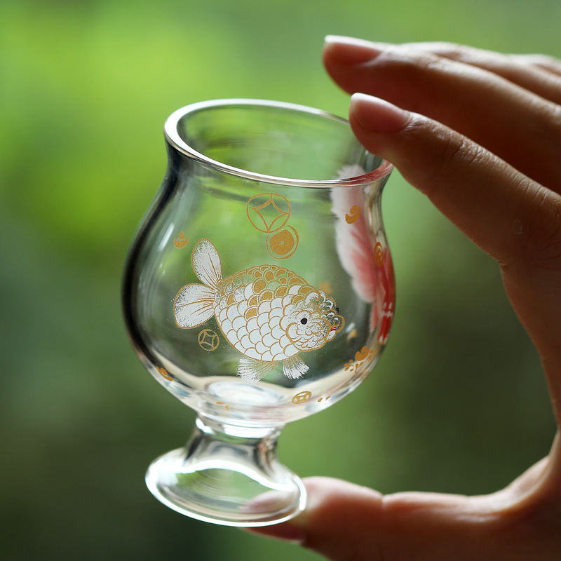 Ly thủy tinh nhỏ trong suốt cao cấp, chất liệu thủy tinh borosilicat cao, có đế cao, ly chính dùng để nếm trà xanh, ly đơn.