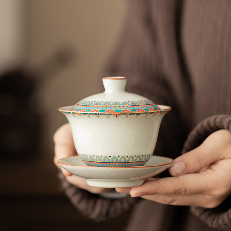 Bộ ấm trà Kung Fu Ruyao Dunhuang Baoxianghua có thể nâng cao bộ ấm trà văn hóa và sáng tạo quốc gia cho khách hàng hộp quà lãnh đạo