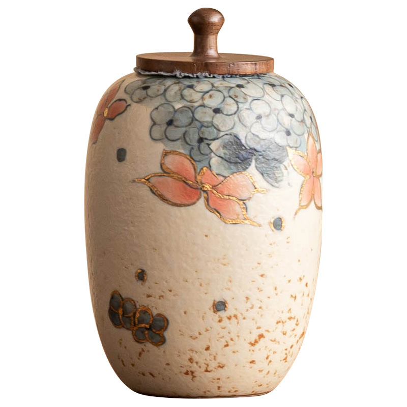 Hộp đựng trà bằng gốm sứ màu xanh và trắng, bộ trà sáng tạo sơn vàng, hộp đựng trà chống ẩm