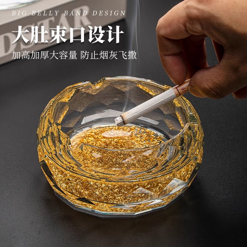 Gạt tàn thủy tinh pha lê cao cấp Gạt tàn cỡ lớn phòng khách gia dụng Gạt tàn xì gà văn phòng sáng tạo