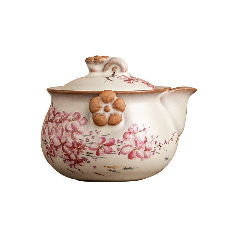 Bình trà Ru Lò đông lạnh mỡ lợn bình trà trà gia dụng hoa mai bình cầm tay bộ trà nữ cao cấp kiểu Trung Quốc