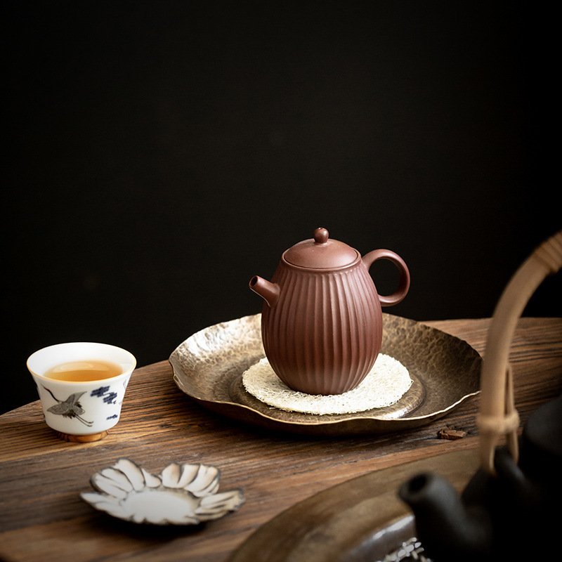 Bán buôn ấm búa chịu đồng nguyên chất khay xốp khô Khay trà lá sen thủ công khay trà khay trà khay trà khay trà Phụ Kiện Bộ trà