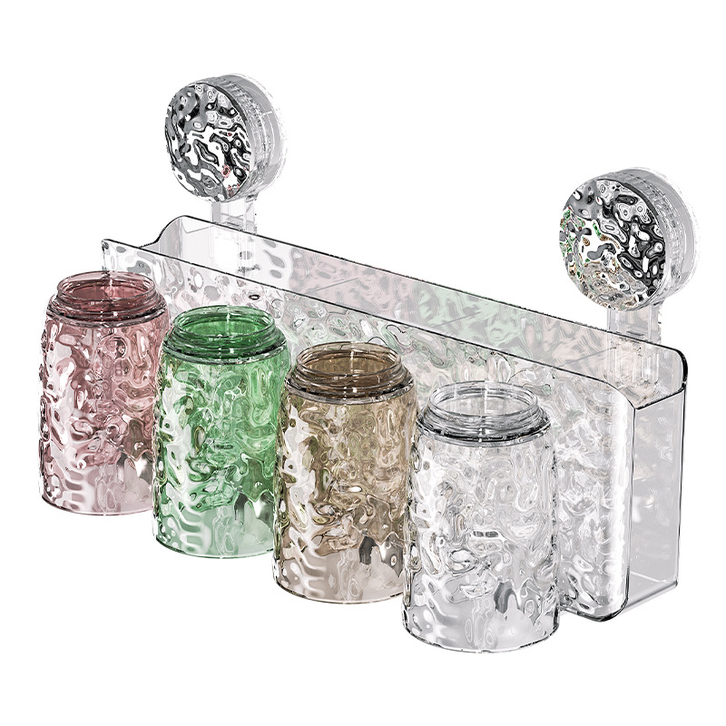 Cốc hút, giá để bàn chải đánh răng, dụng cụ nha khoa nhà vệ sinh gia đình không đục lỗ, giá để cốc đựng cốc đựng nước súc miệng treo tường, giá để bàn chải đánh răng điện