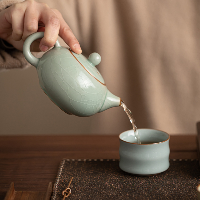 Năm lò nung nổi tiếng, một ấm bốn cốc, bộ ấm Xi Shi, gốm sứ gia dụng, bộ ấm trà Kung Fu, hộp quà tặng