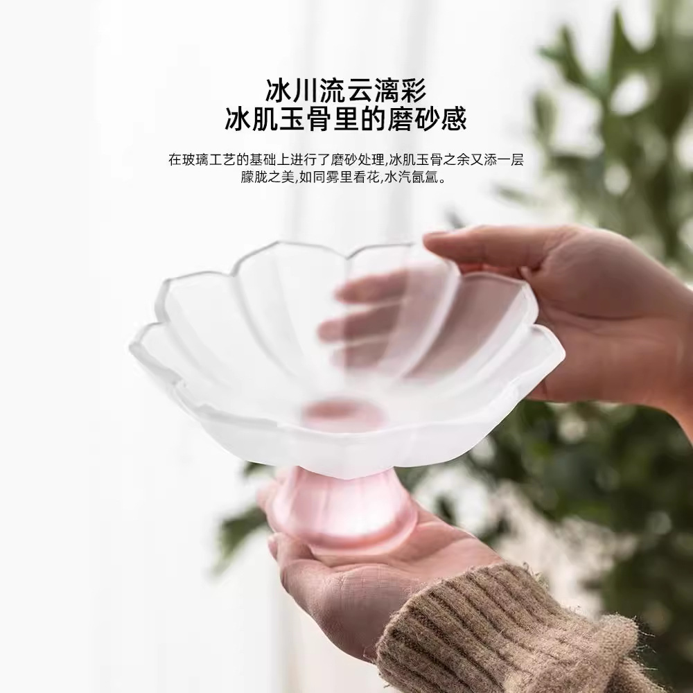 Khay hoa quả hoa sen chân cao, Bàn cà phê phòng khách, khay giải khát gia dụng, Bộ trà Kung Fu, đồ ăn nhẹ tráng men