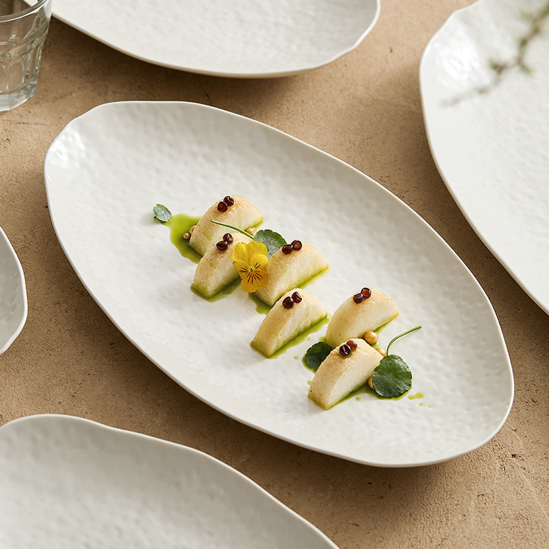 Đĩa cá gốm sứ Big Dipper, đĩa hình bầu dục cao cấp, đĩa Cá hấp gia dụng, đĩa thức ăn sang trọng nhẹ sáng tạo, đĩa lớn