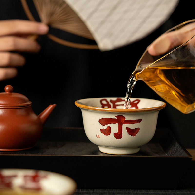 Cốc trà gốm sứ Ruyao cốc chủ nhân Xile cốc đơn cá nhân cốc ép tay cao cấp gia dụng bán buôn quà cưới