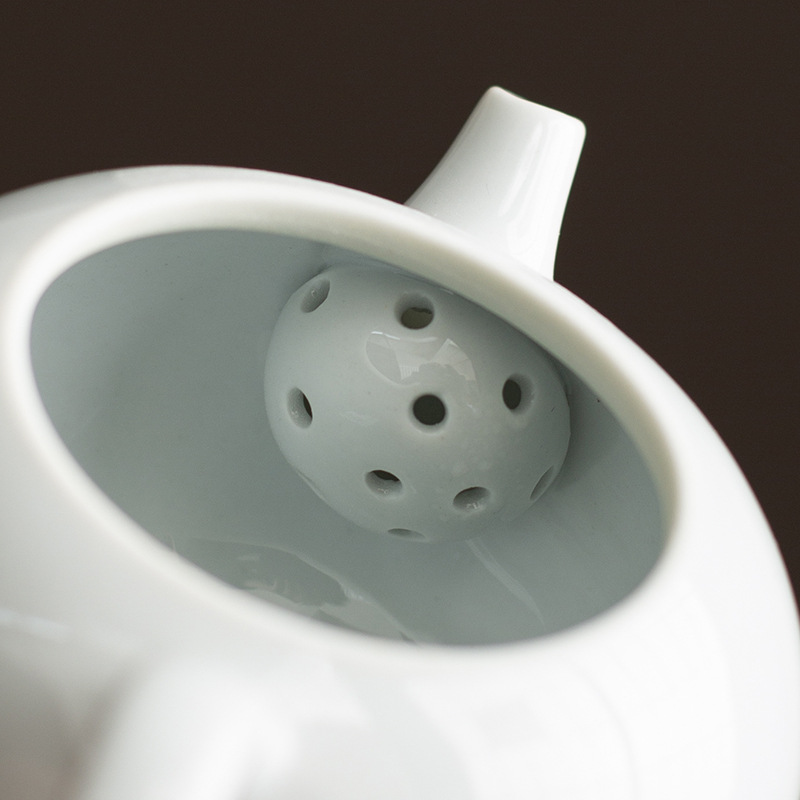 Ấm trà bầu thạch cao ấm trà đơn ấm trà lọc gốm sứ gia dụng dụng dụng cụ trà kungfu màu trơn thủ công ấm trà nhỏ cổ điển