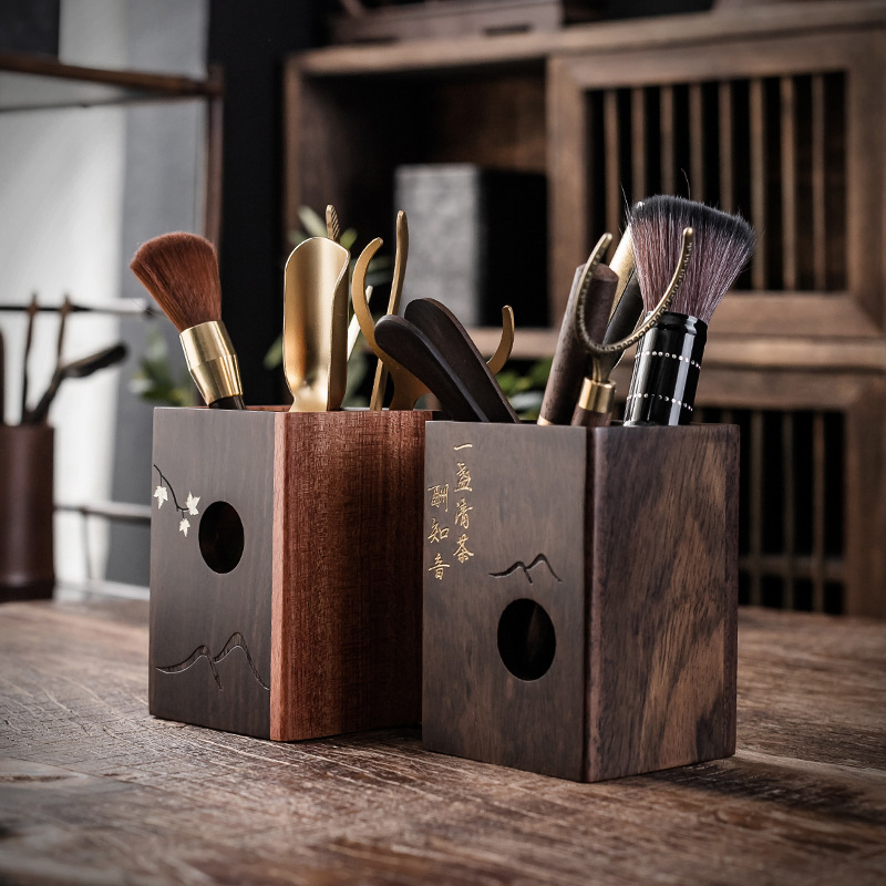 Gỗ Đàn hương đen rắn trà đạo sáu quý ông Bộ dụng cụ trà Kung Fu dụng cụ pha trà