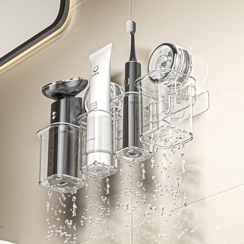 Cốc hút giá để bàn chải đánh răng điện treo tường không cần đục lỗ có thể thoát nước dụng cụ nha khoa phòng tắm kem đánh răng giá để bàn chải đánh răng