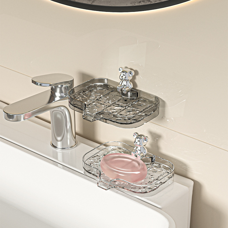 Phòng tắm sang trọng nhẹ hai lớp hộp xà phòng giá xà phòng sóng nước hộp xà phòng giá treo tường hộp xà phòng thoát nước