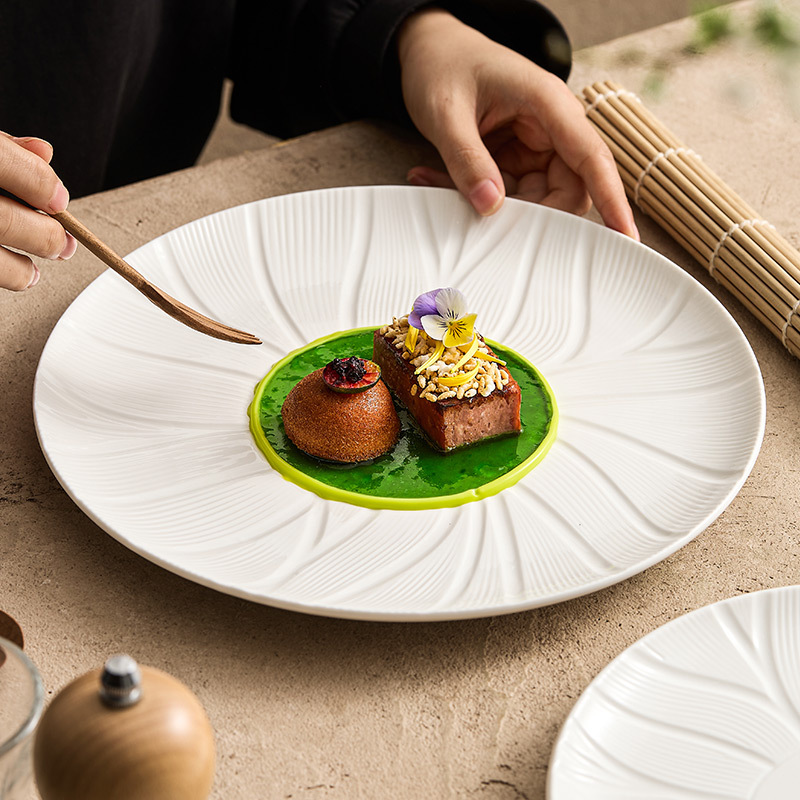Đĩa mì ống Đĩa món ăn gia dụng Đĩa bày cảm giác cao cấp Bộ đồ ăn khách sạn Đĩa đồ ăn phương Tây Đĩa món ăn nhà hàng Đĩa gốm