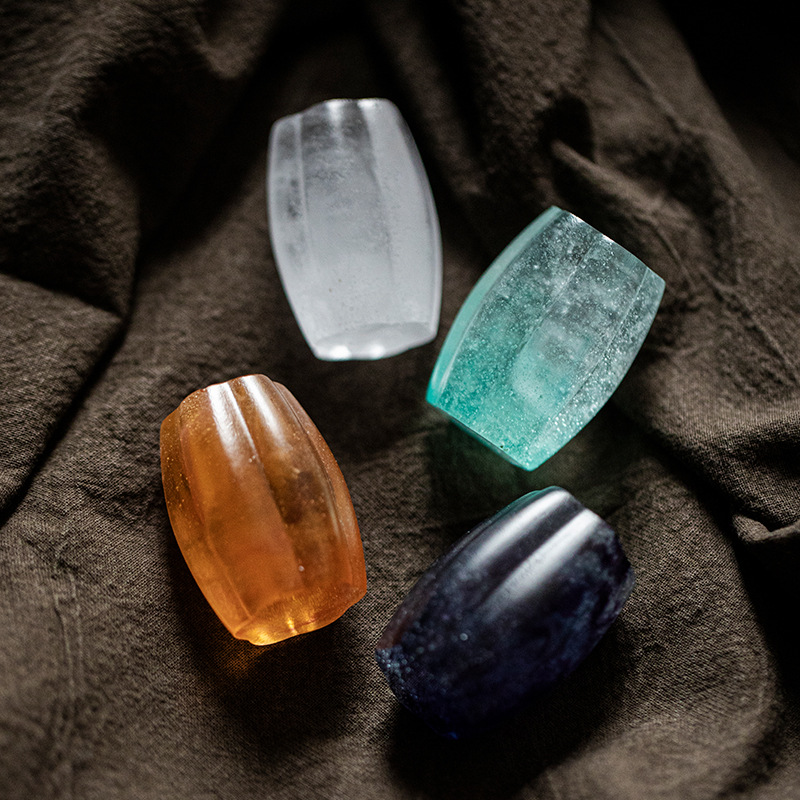 Nắp ấm trà tử sa có nắp thủy tinh Yushantang, phụ kiện bộ trà phong cách Nhật Bản, đồ trang trí thủy tinh pha lê thiền, phối trà đạo