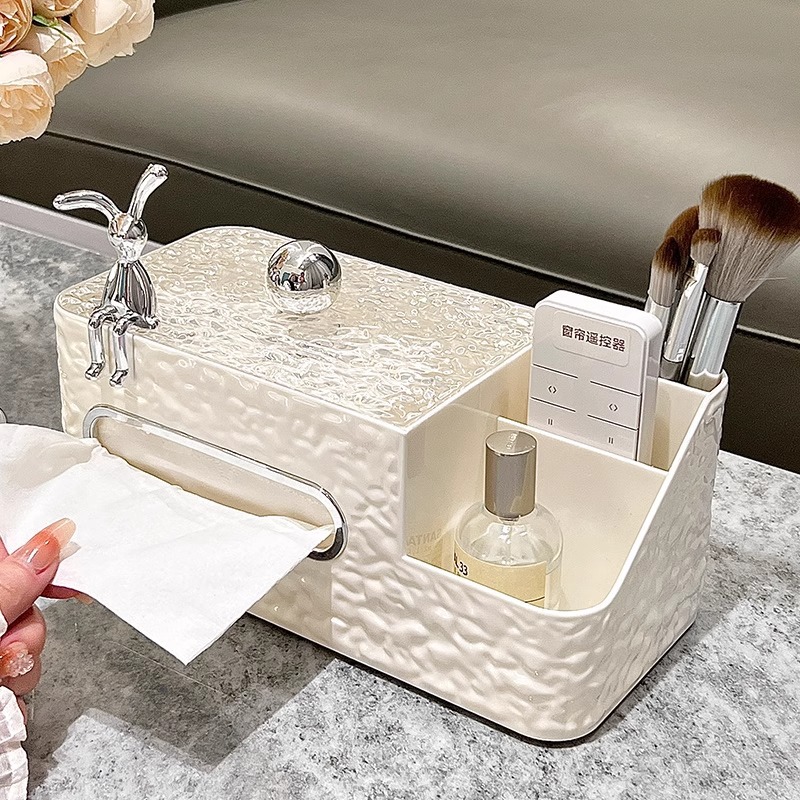 Hộp giấy đựng giấy gia dụng phòng khách Bàn trà sang trọng nhẹ nhàng cao cấp để bàn đa chức năng điều khiển từ xa sáng tạo Hộp khăn giấy cảm giác cao cấp