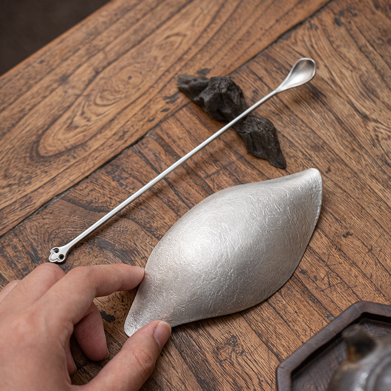 Trà Thiền cổ điển lá sen làm bằng tay lá sen thưởng thức trà, thìa cà phê trà Kungfu, phụ kiện trà đạo