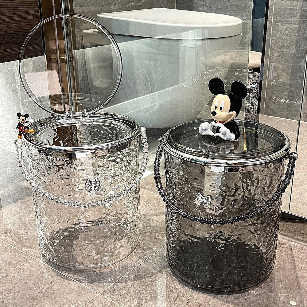 Thùng rác nhà vệ sinh gia dụng có nắp đậy phòng khách văn phòng giá trị cao giỏ đựng giấy vệ sinh lớn dung tích lớn