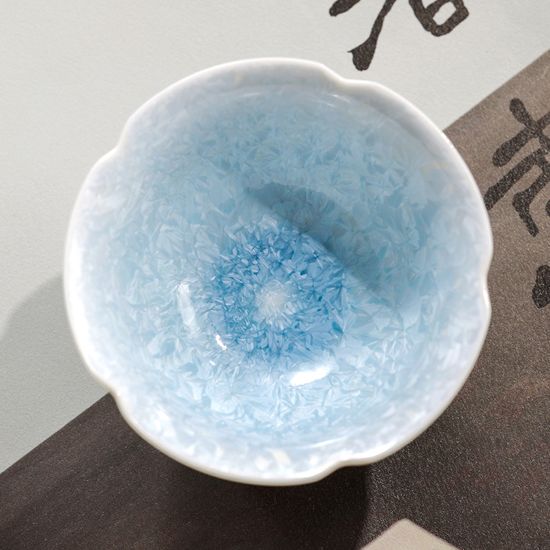 Cốc trà tráng men pha lê biến đổi gốm sứ cốc chủ nhân cao cấp chuyên dụng cá nhân cốc đơn hoa đá bộ trà cốc trà