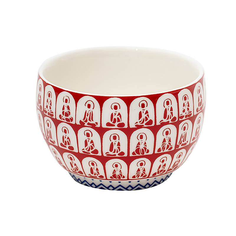 Ngàn Phật sứ trắng cốc La Hán màu uống trà cốc nhỏ phong cách Đôn Hoàng loạt cốc trà gốm sứ sáng tạo trong nhà và ngoài trời