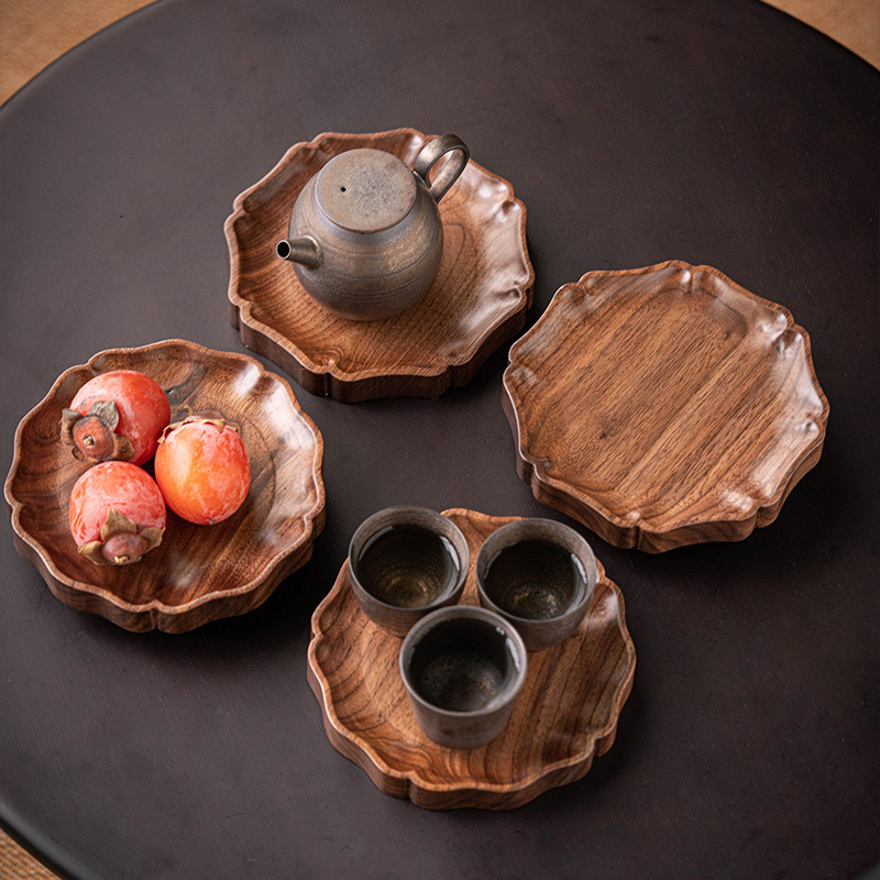 Tấm lót ấm bằng gỗ óc chó bằng gỗ đặc Nhà máy bán hàng trực tiếp tấm lót cốc cốc đế đựng trà khay đựng trà khay đựng trà khay đựng trà bộ dụng cụ đựng trà bán buôn