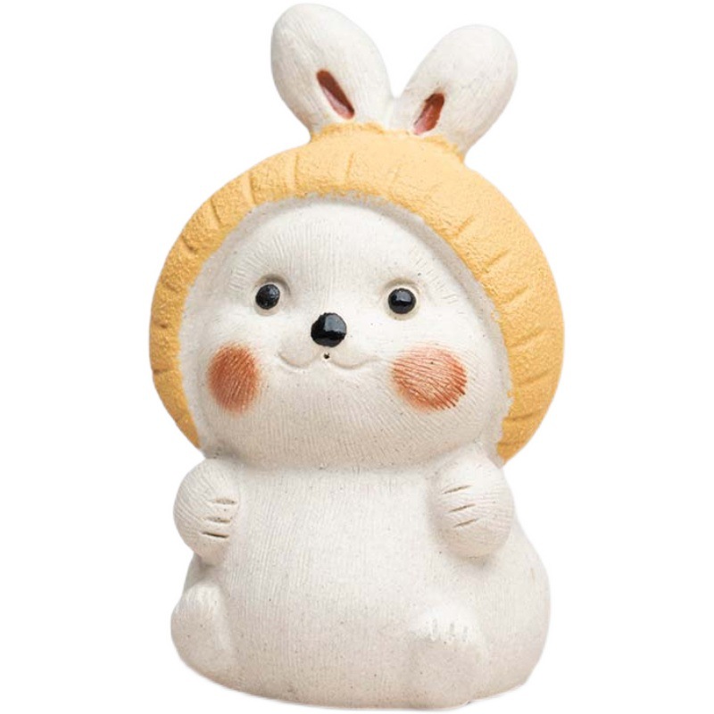 Đồ trang trí nhỏ bằng gốm thỏ 12 cung hoàng đạo trà tử sa đồ chơi trà phong cách Nhật Bản sáng tạo phụ kiện Bộ trà dễ thương thủ công