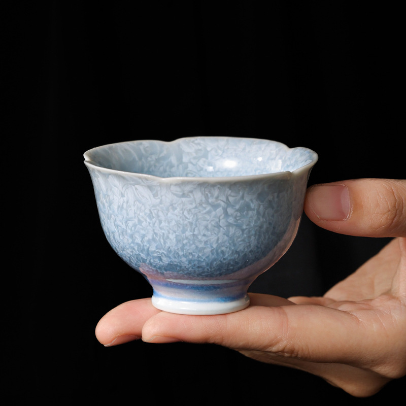 Cốc trà miệng hướng dương tráng men pha lê gốm sứ cốc chủ nhân cao cấp Trung Quốc cốc đơn cốc trà cốc uống trà