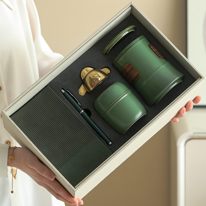 Hộp quà tặng cốc nước văn phòng tre văn hóa và sáng tạo Tử Cấm Thành, quà lưu niệm doanh nghiệp, quà tặng cho người già, giáo viên, công ty ngân hàng