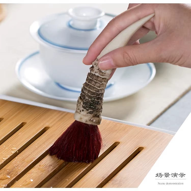 Bàn chải trà không rụng lông bàn chải làm sạch đồ trang trí vật nuôi trà bàn chải trà Bộ trà sáu quý ông Phụ kiện trà đạo