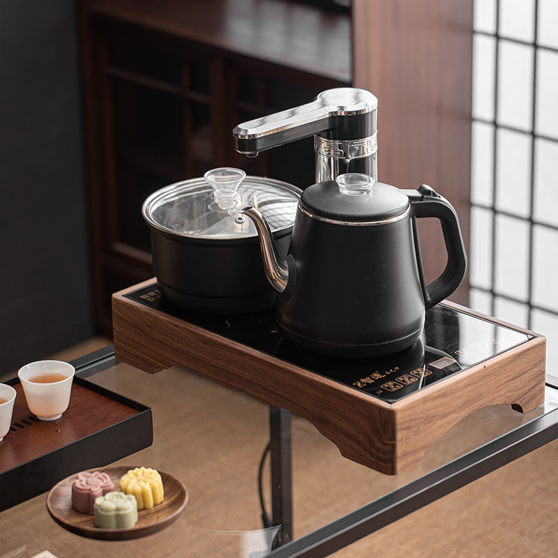 Khung bếp điện trà gỗ óc chó khung gỗ nguyên khối 20*37cm bàn trà nhúng khung giá đỡ điện từ