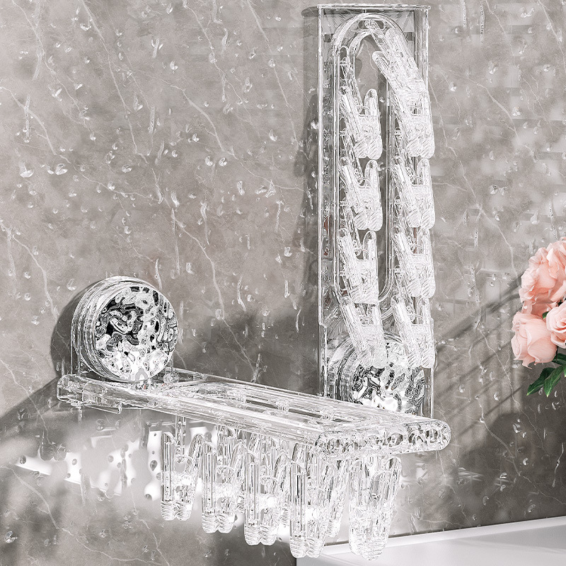 Giá để đồ tất gấp cốc hút, giá phơi đồ lót không đục lỗ, đồ lót gia dụng, giá phơi nhiều kẹp, dụng cụ thần thánh