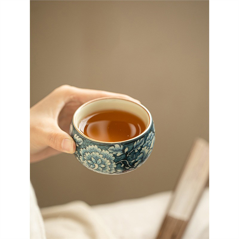 Cốc chủ nhân của lò Ru hoa, cốc La Hán, cốc trà có thể dùng được, cốc trà gốm sứ, cốc trà gia dụng, cốc đơn