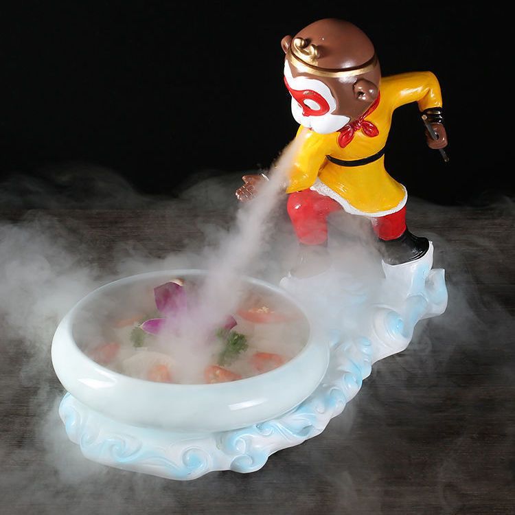 Khách sạn nổi tiếng trên mạng quan niệm nghệ thuật bộ đồ ăn đá khô Monkey King cá tính Nhà hàng chủ đề món ăn đặc biệt đĩa sáng tạo nhà hàng