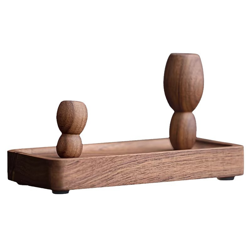 Chậu đất sét màu tím Gỗ Óc Chó Đen Bắc Mỹ, giá phơi ấm, nắp gỗ đặc, giá treo nắp, Giá phơi cốc, không pha trà đạo